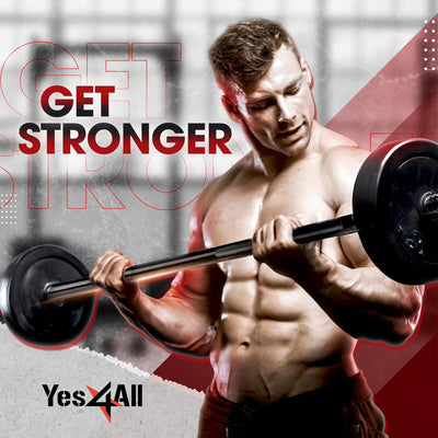 Yes4All Standard 60" Straight Barbell for Strength Training, 480 lb (Open Box)