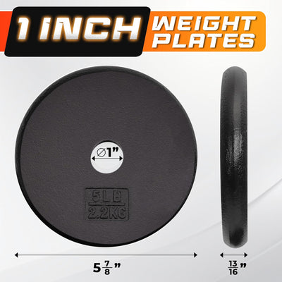 Yes4All 2 Pack Cast Iron Barbell Weight Plates with 1" Center Hole 15 Pounds - VMInnovations