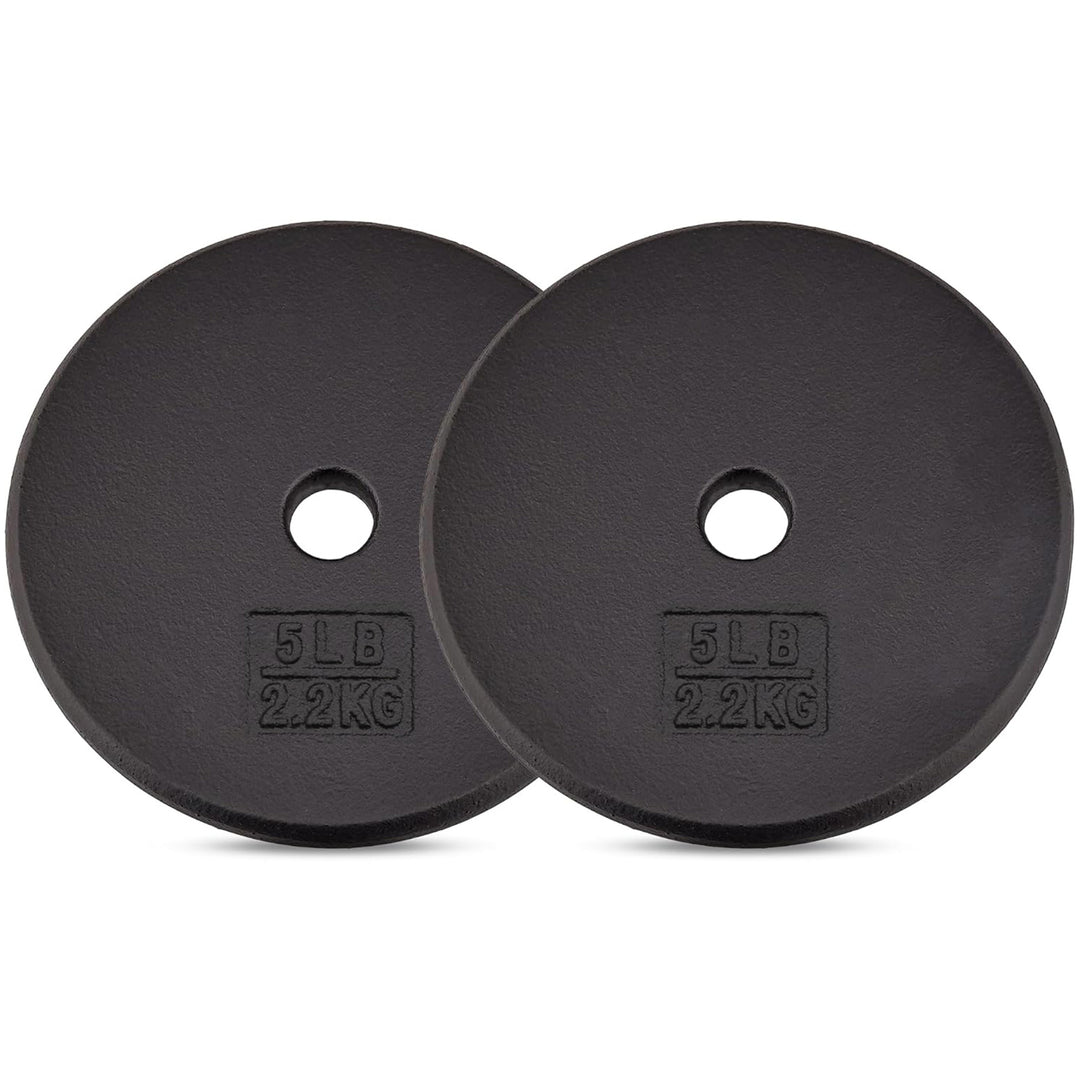 Yes4All 2 Pack Cast Iron Barbell Weight Plates with 1" Center Hole 15 Pounds - VMInnovations