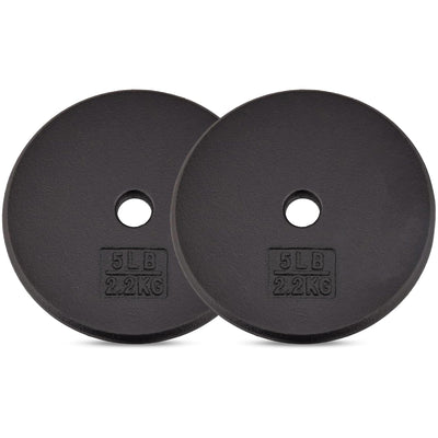 Yes4All 2 Pack Cast Iron Barbell Weight Plates with 1" Center Hole 15 Pounds - VMInnovations