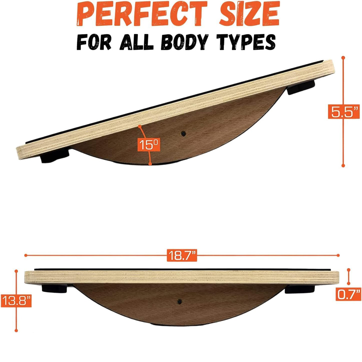 Yes4All 350 Lb Wooden Anti-Slip and Wobble Balance Board for Leg Workouts (Open Box)
