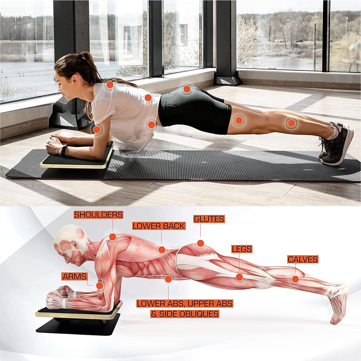 Yes4All 350 Lb Wooden Anti-Slip and Wobble Balance Board for Leg Workouts (Open Box)