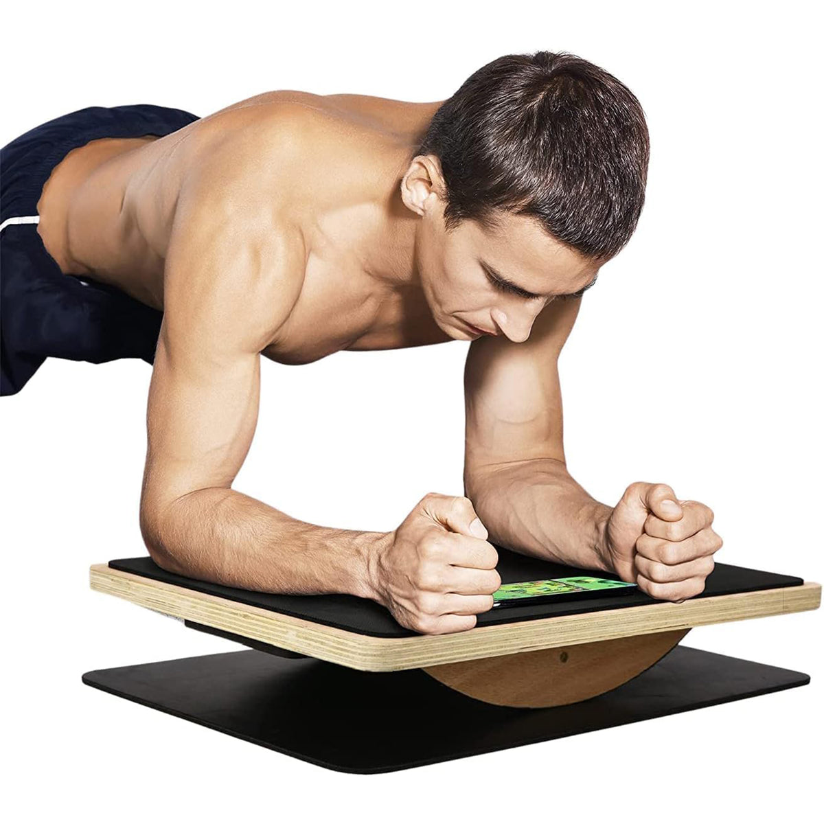 Yes4All 350 Lb Wooden Anti-Slip and Wobble Balance Board for Leg Workouts (Open Box)