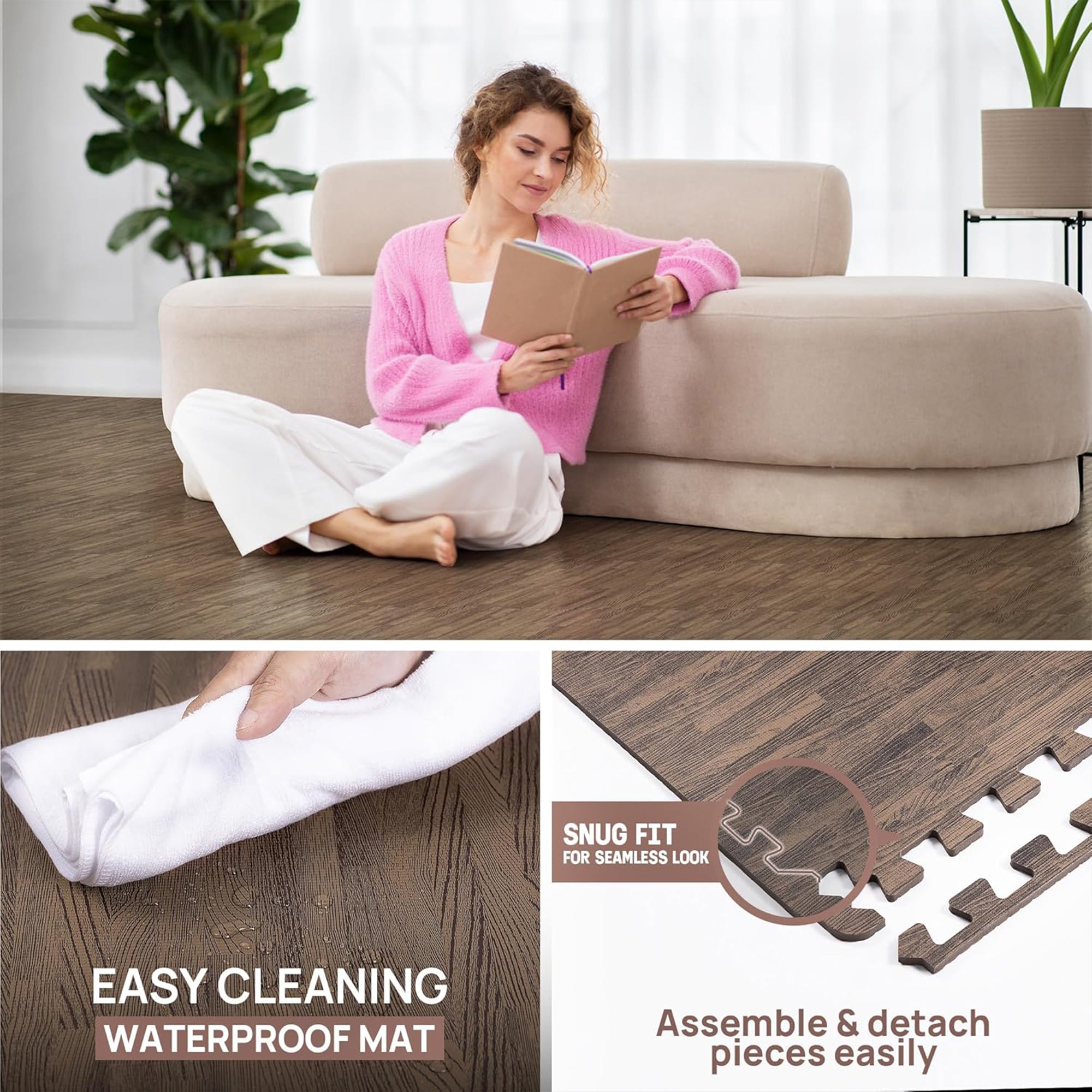Yes4All Interlocking Foam Exercise Mat, 24"x24", 48 Sq Ft (Open Box)