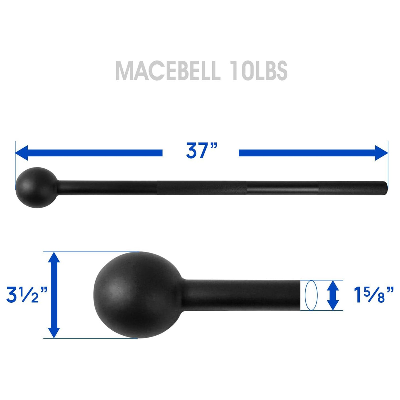 Yes4All Steel Mace Bell for Strength Training, and Forearms Workouts, 10 Pounds - VMInnovations
