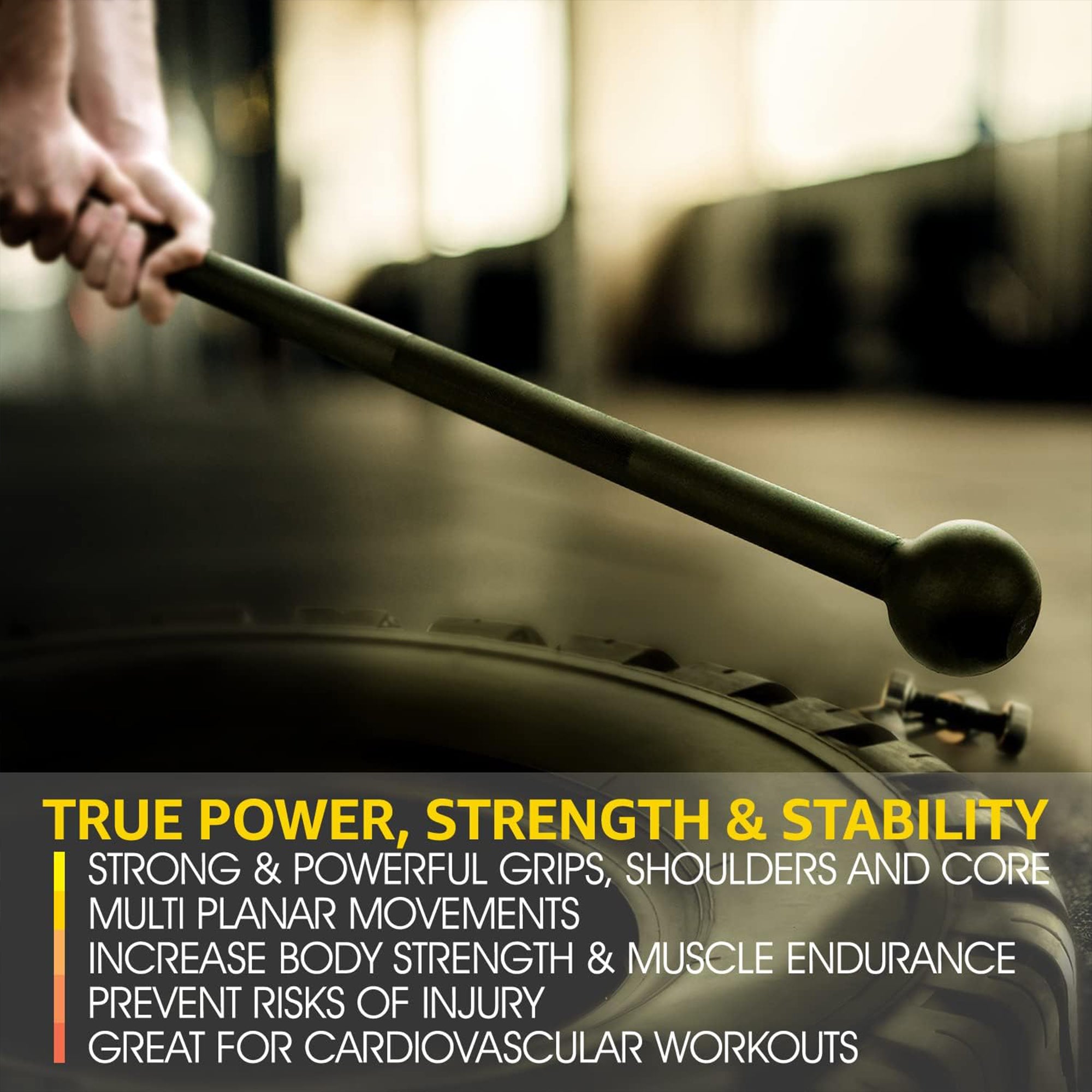 Yes4All Steel Mace Bell for Strength Training, and Forearms Workouts, (Open Box) - VMInnovations