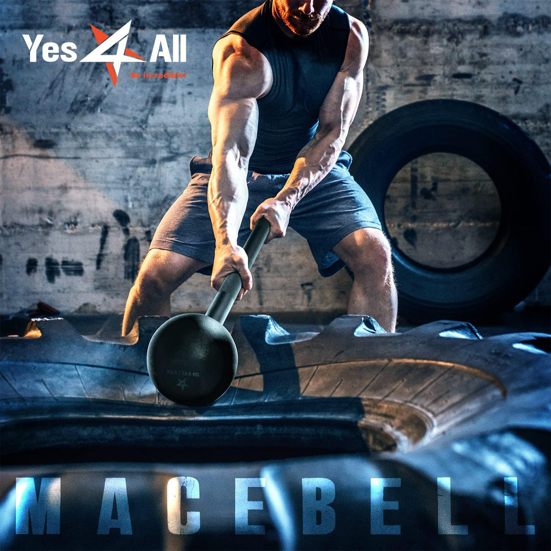 Yes4All Steel Mace Bell for Strength Training, and Forearms Workouts, 10 Pounds - VMInnovations