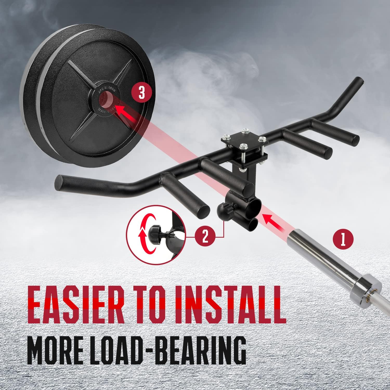 Yes4All Multi Grip Rowing Handle, T-Row Attachment, Fits 1" & 2" Bar (Open Box)