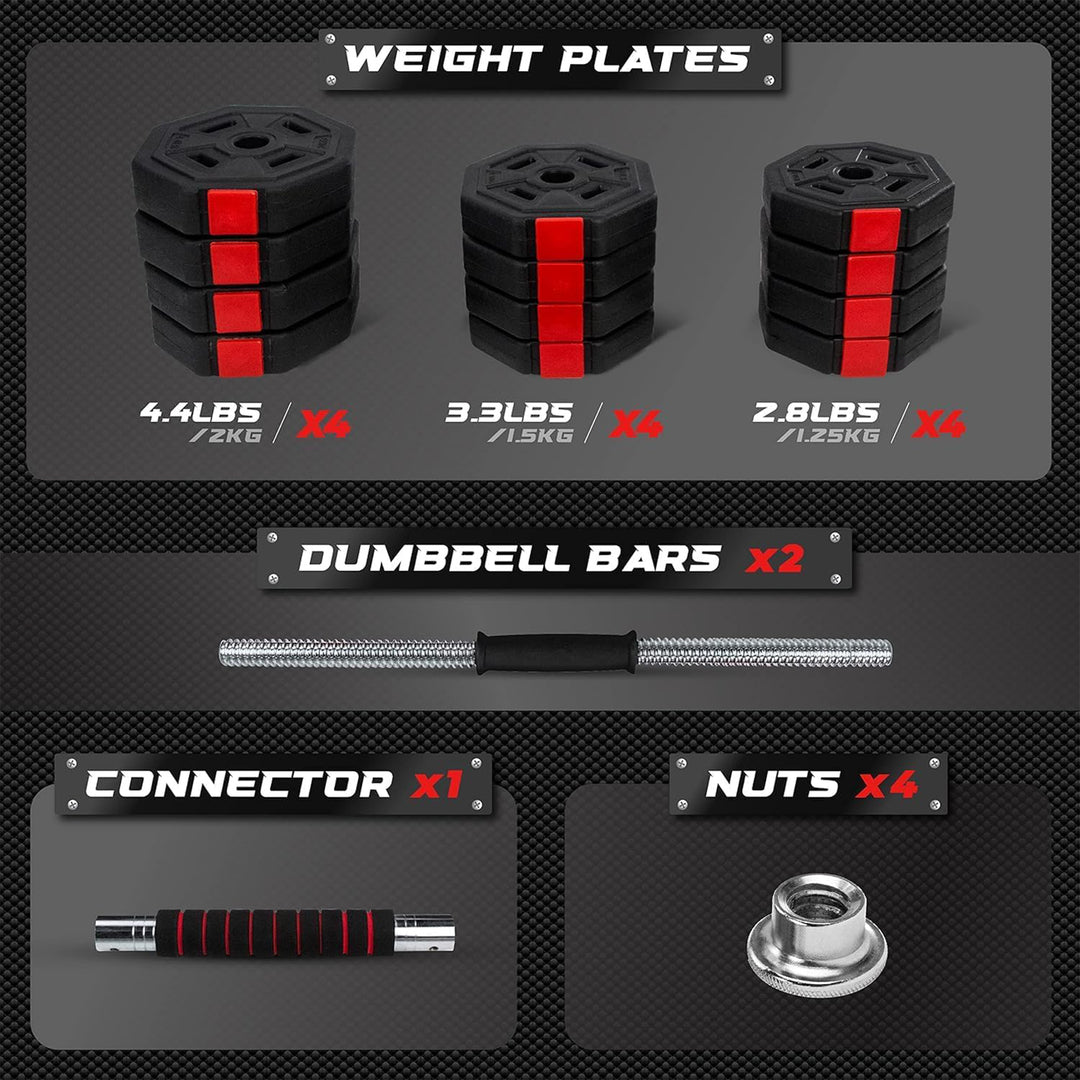 Yes4All Adjustable Dumbbell Set with Connector, Hexagon Plates, and Lock Collars - VMInnovations