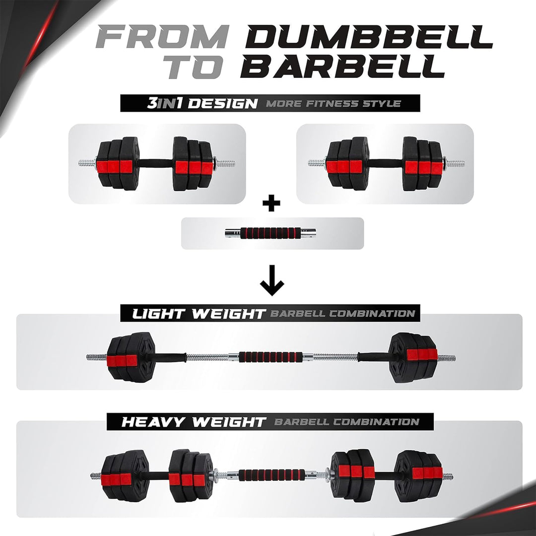 Yes4All Adjustable Dumbbell Set with Connector, Hexagon Plates, and Lock Collars - VMInnovations