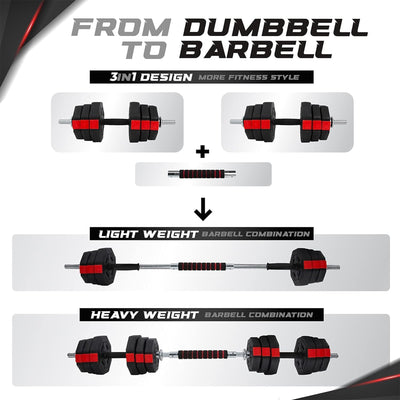 Yes4All Adjustable Dumbbell Set with Connector, Hexagon Plates, and Lock Collars - VMInnovations