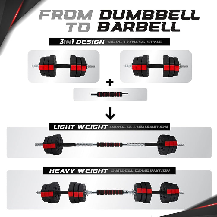 Yes4All Adjustable Dumbbell Set with Connector, Hexagon Plates, and Lock Collars - VMInnovations