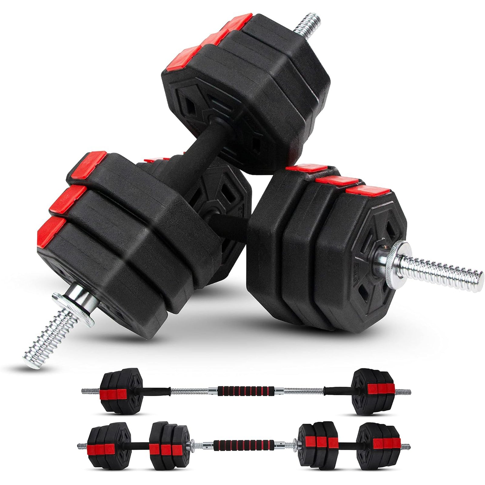 Yes4All Adjustable Dumbbell Set with Connector, Hexagon Plates, and Lock Collars - VMInnovations