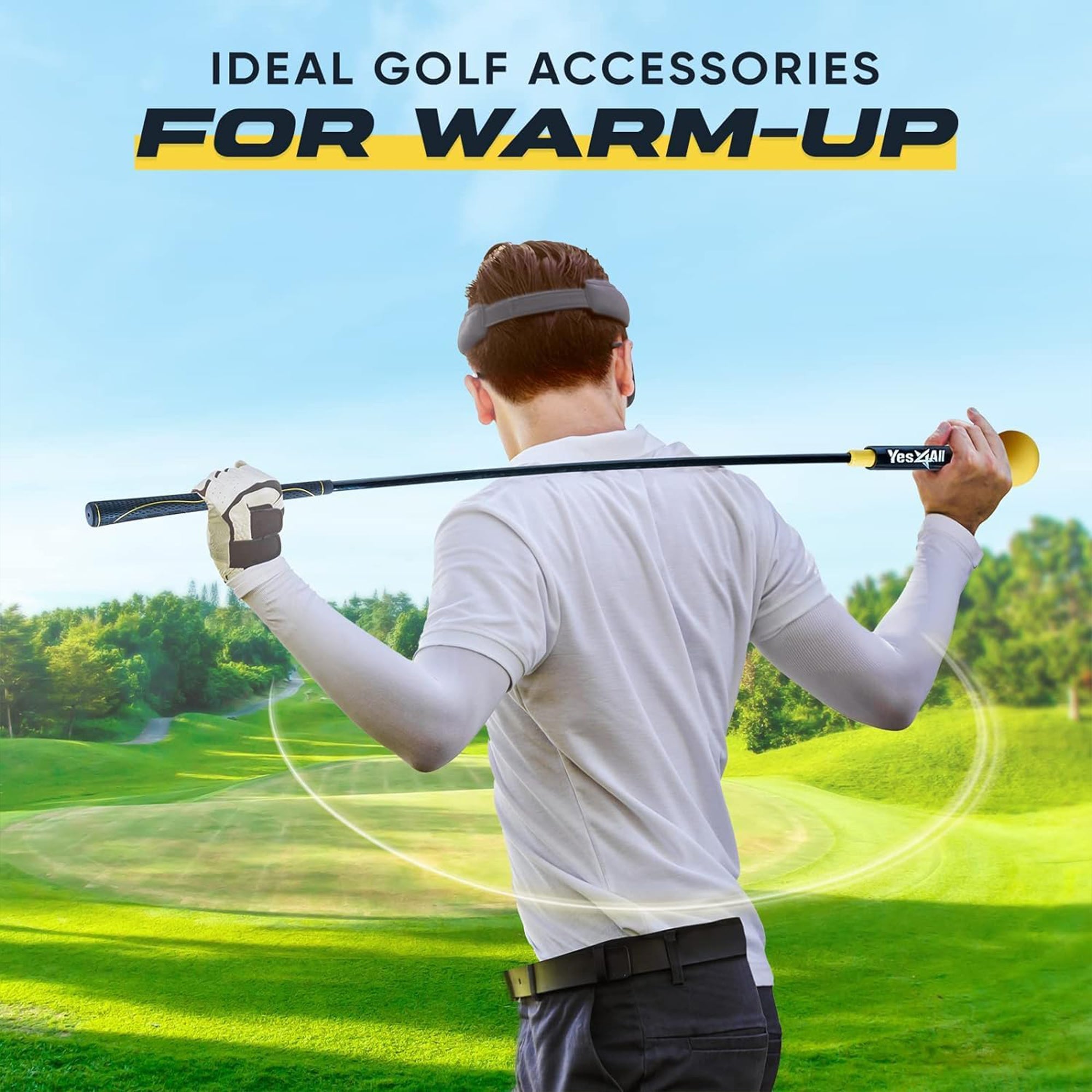 Yes4All Golf Swing Trainer, Weighted Club for Golf Warm-Up, 48 Inch, (Open Box)