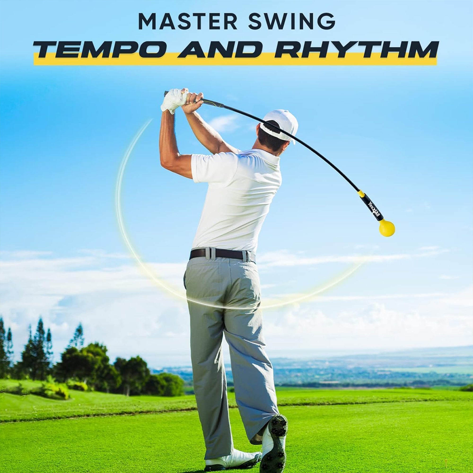Yes4All Golf Swing Trainer, Weighted Club for Golf Warm-Up, 48 Inch, (Open Box)