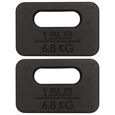 Yes4All Cast Iron Rucking Weight with Ergonomic Rounded Handle, Pair, (Open Box)