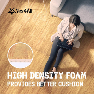 Yes4All Interlocking Foam Exercise Mat, 24"x24", Light Oak Wood (Open Box)