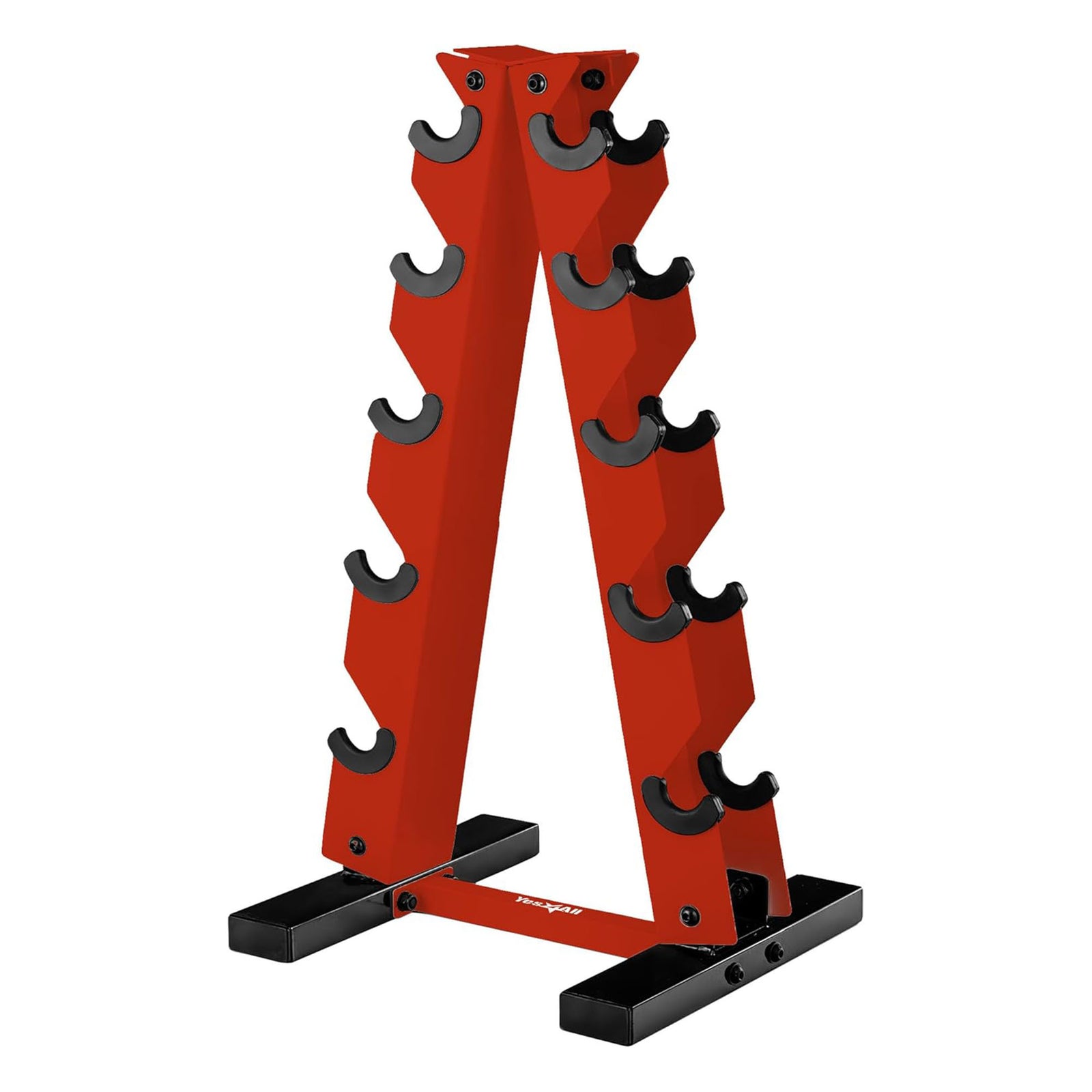 Yes4All A Frame Rack with 5 Tiers, Weight Storage for 5-25 Pound Dumbbells, Red - VMInnovations