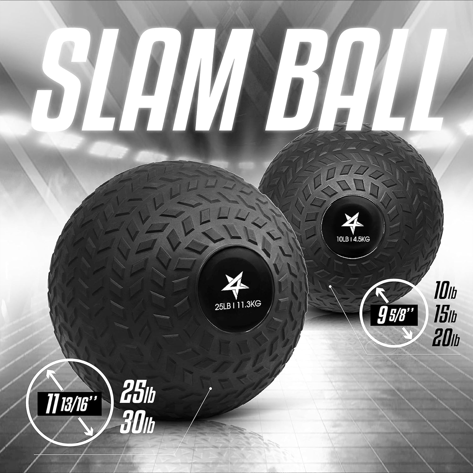 Yes4All 30Lb Slam Ball, Durable Sand Filled Workout Weight Ball, Black(Open Box)