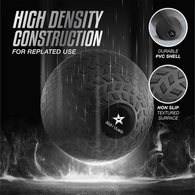 Yes4All 30Lb Slam Ball, Durable Sand Filled Workout Weight Ball, Black(Open Box)