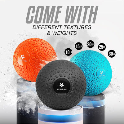 Yes4All 30Lb Slam Ball, Durable Sand Filled Workout Weight Ball, Black(Open Box)
