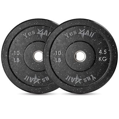 Yes4All 2" Bumper Plate, Rubber Weight Plate for Weightlifting, Pair, 10 Pounds - VMInnovations