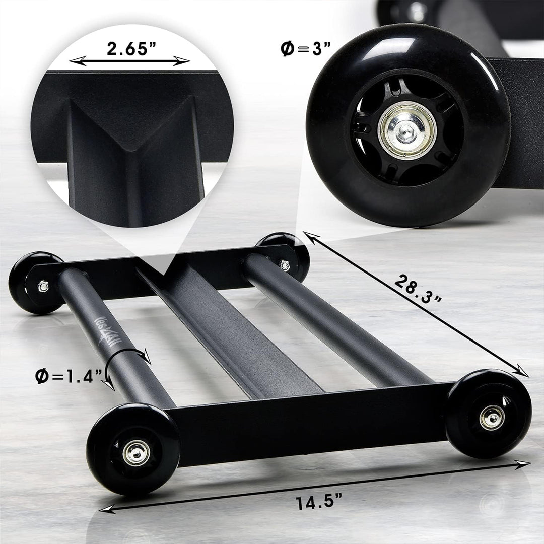 Yes4All Glute Ham Glider, Exercise Wheels for Lower Body Workouts, 660 lb, Black - VMInnovations