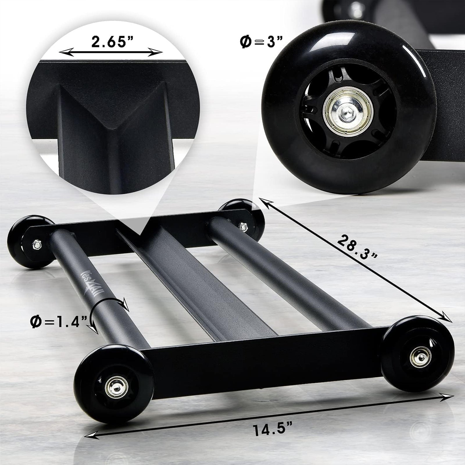 Yes4All Glute Ham Glider, Exercise Wheels for Lower Body Workouts, 660 lb, Black - VMInnovations
