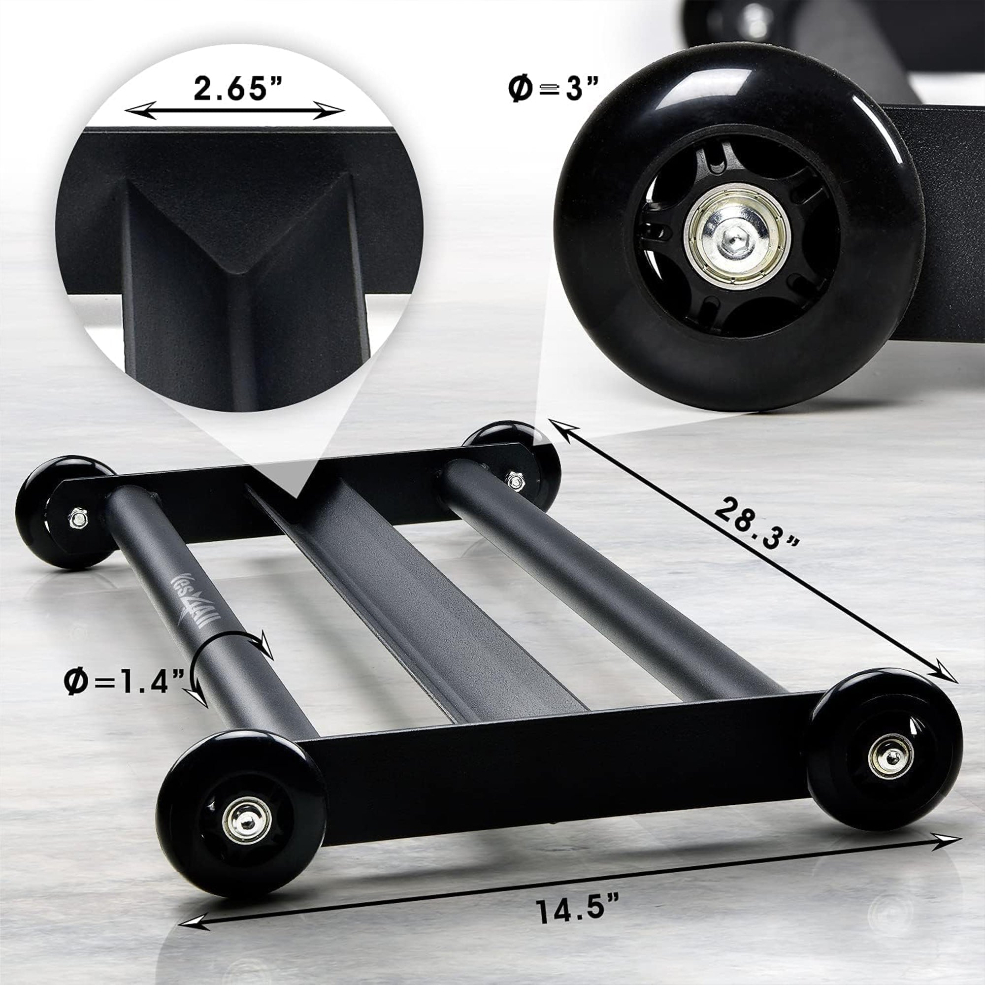 Yes4All Glute Ham Glider, Exercise Wheels for Lower Body Workouts, 660 lb, Black - VMInnovations