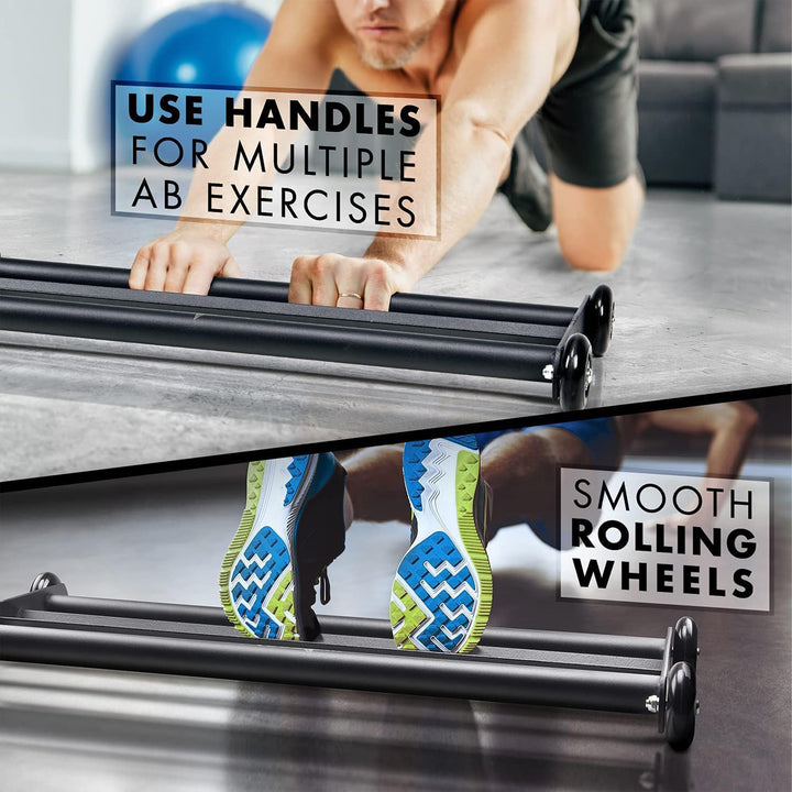 Yes4All Glute Ham Glider, Exercise Wheels for Lower Body Workouts, 660 lb, Black - VMInnovations