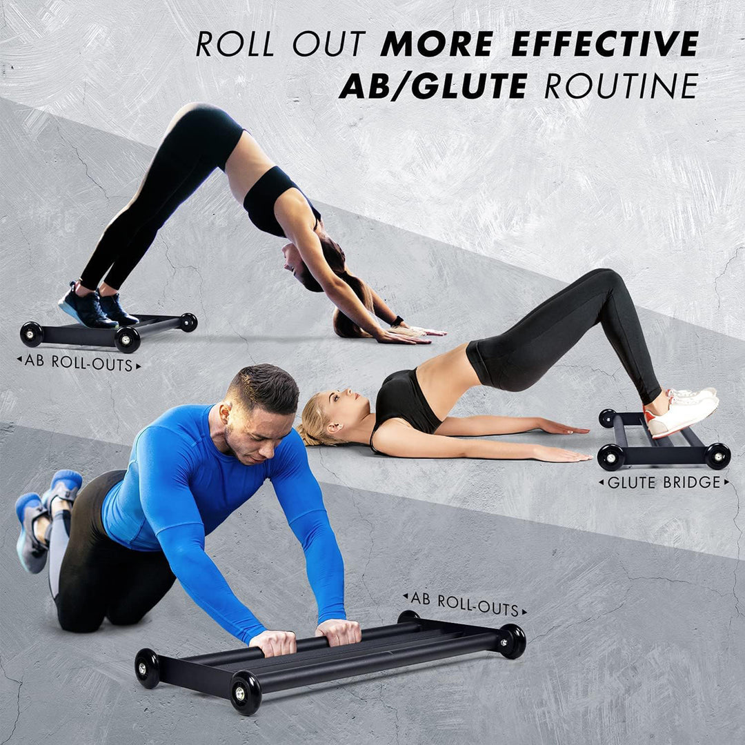 Yes4All Glute Ham Glider, Exercise Wheels for Lower Body Workouts, 660 lb, Black - VMInnovations