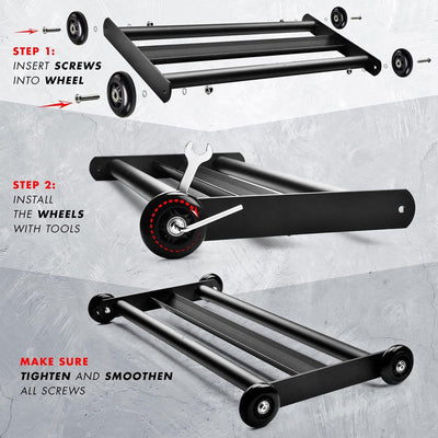 Yes4All Glute Ham Glider, Exercise Wheels for Lower Body Workouts, 660 lb, Black - VMInnovations