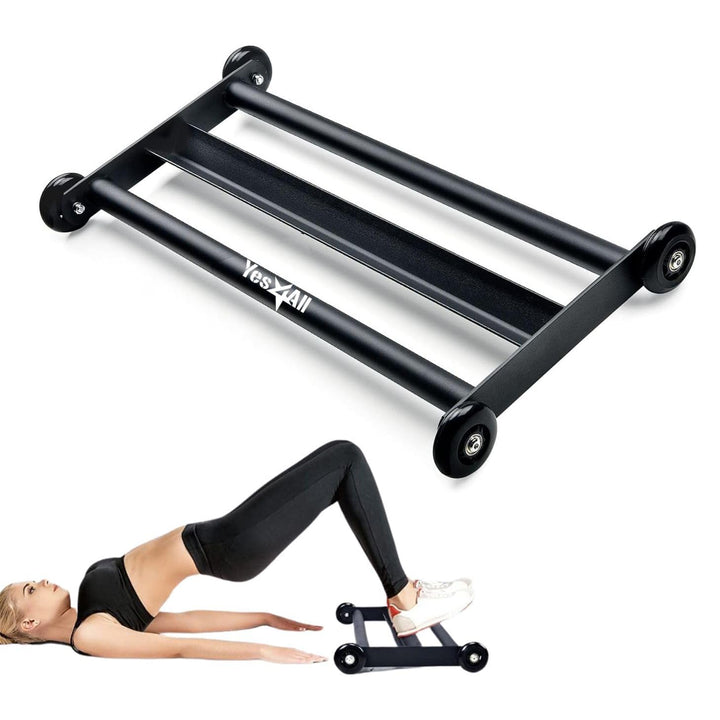 Yes4All Glute Ham Glider, Exercise Wheels for Lower Body Workouts, 660 lb, Black - VMInnovations