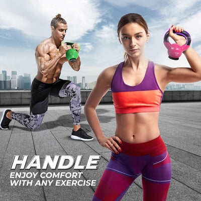 Yes4All 30 Pound Kettlebell, Vinyl Coated Cast Iron Weight w/Rubber Base, Red (Open Box)