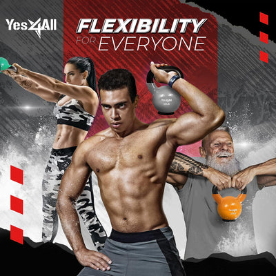 Yes4All 30 Pound Kettlebell, Vinyl Coated Cast Iron Weight w/Rubber Base, Red (Open Box)