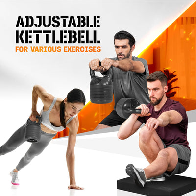 Yes4All 20 Pound Kettlebell, Cast Iron Weight w/Spacer & Lock (Open Box)