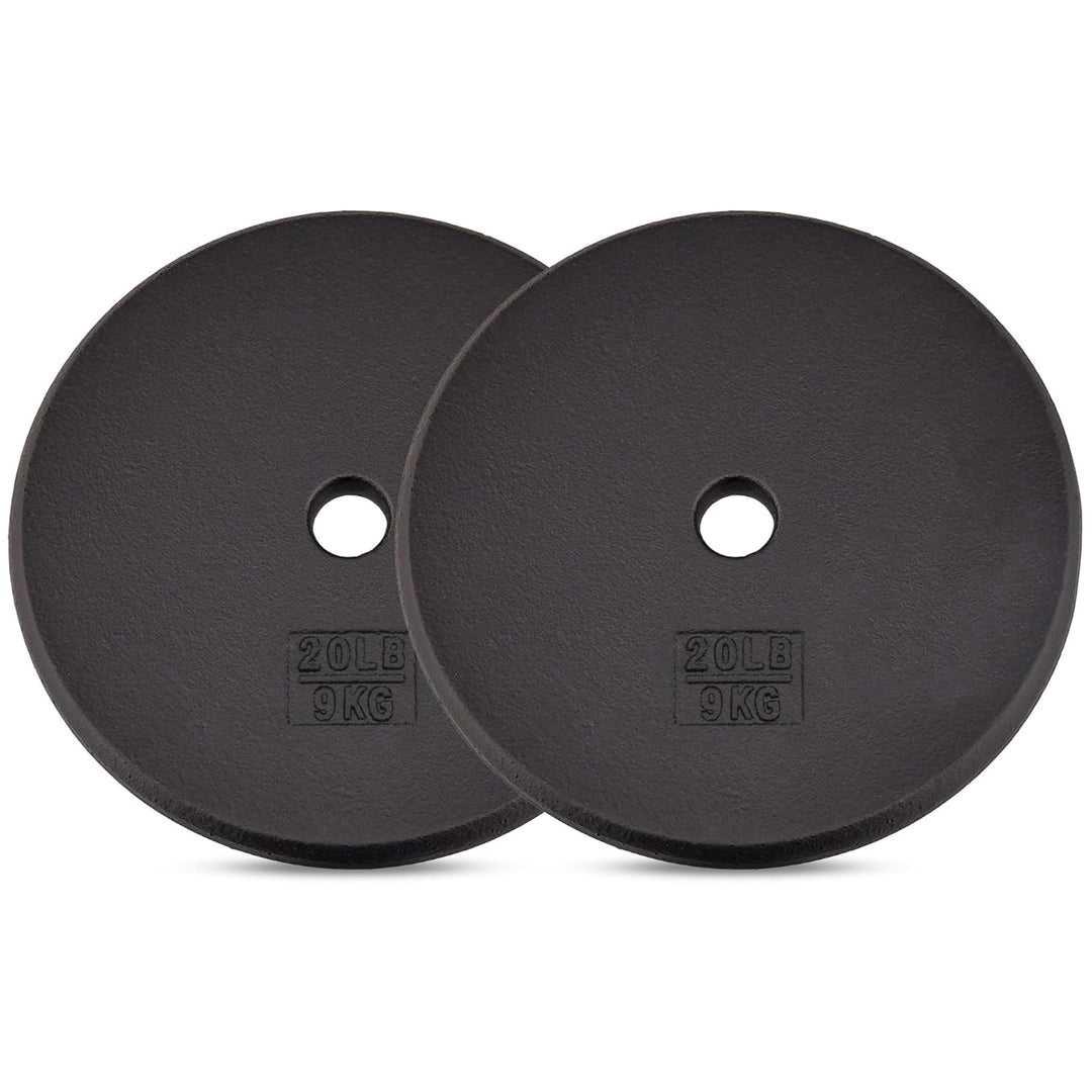 Yes4All 2 Pack Cast Iron Barbell Weight Plates with 1" Center Hole 20 Pounds - VMInnovations