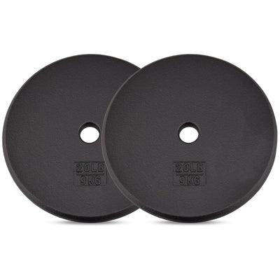 Yes4All 2 Pack Cast Iron Barbell Weight Plates with 1" Center Hole 20 Pounds - VMInnovations