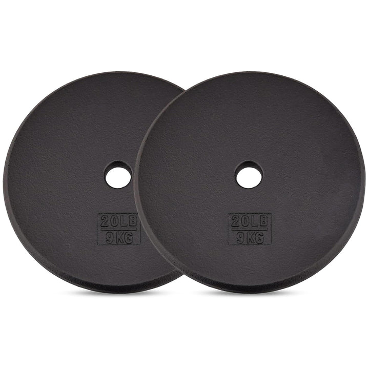 Yes4All 2 Pack Cast Iron Barbell Weight Plates with 1" Center Hole 20 Pounds - VMInnovations