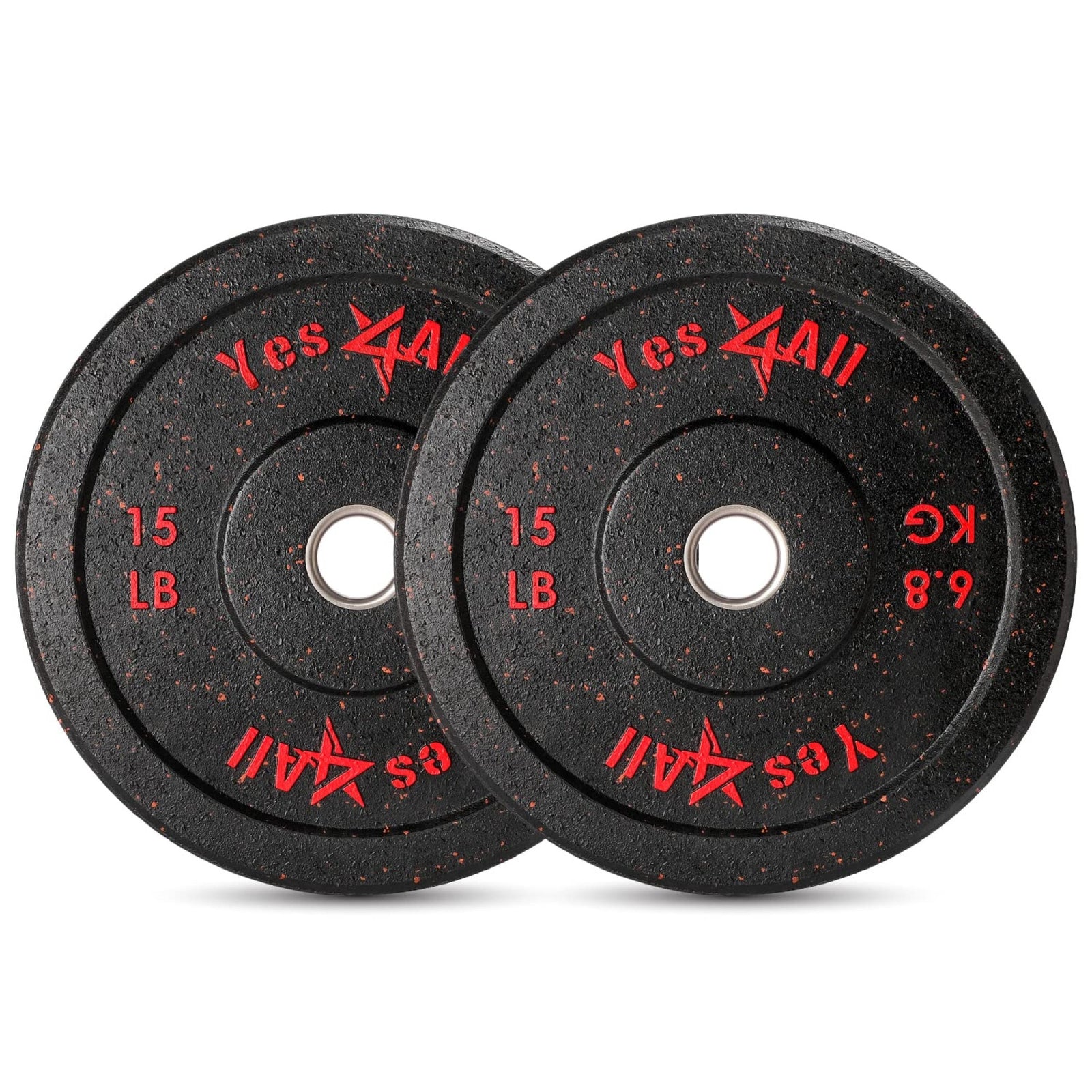Yes4All 2" Bumper Plate, Rubber Weight Plate for Weightlifting, Pair, 15 Pounds - VMInnovations