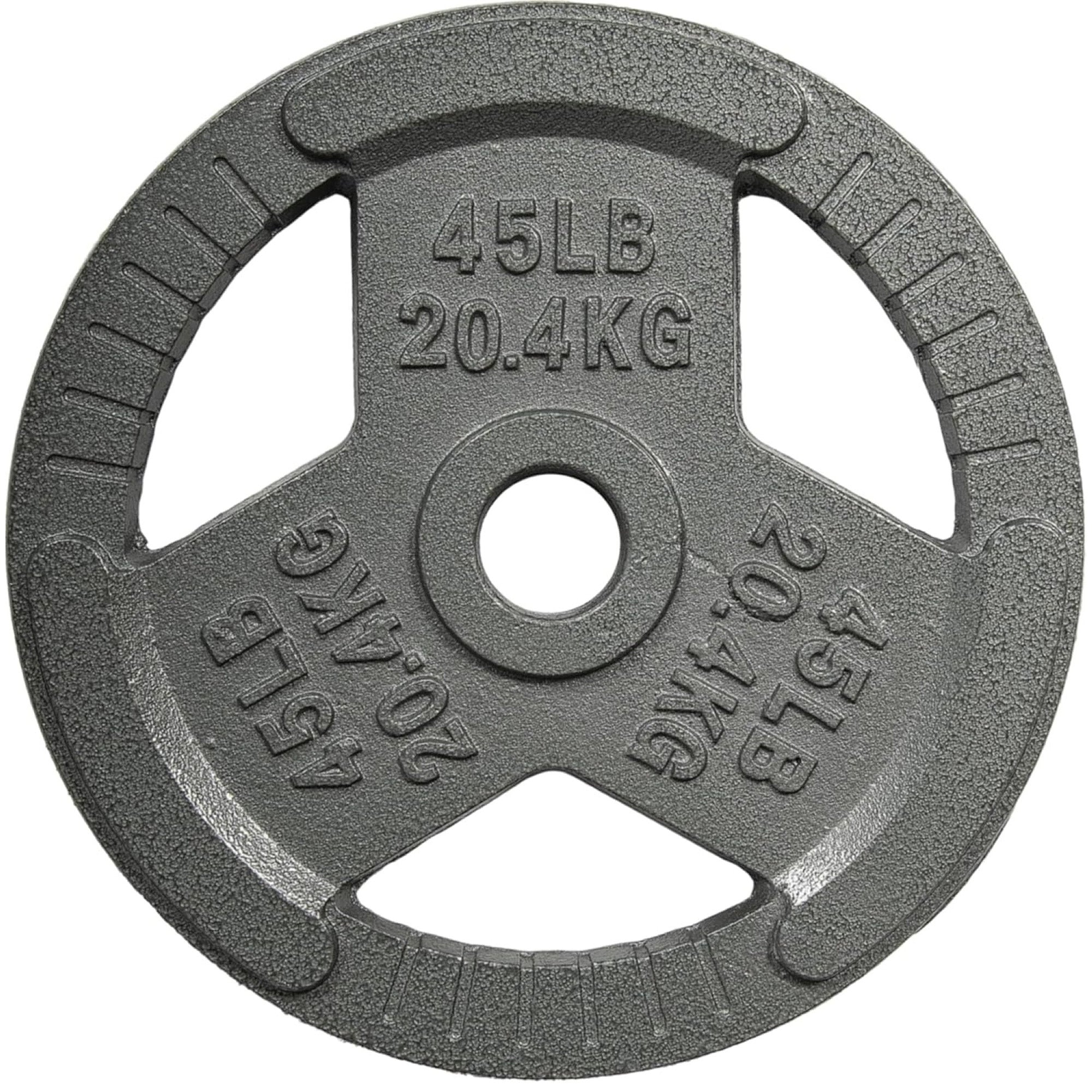 Yes4All Single Cast Iron Olympic Weight Plate with Tri-Grip Handles, 45 Pounds - VMInnovations