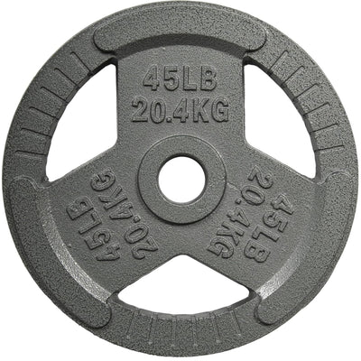 Yes4All Single Cast Iron Olympic Weight Plate with Tri-Grip Handles, 45 Pounds - VMInnovations