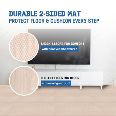 Yes4All Interlocking Foam Exercise Mat, 24"x24", 48 Sq Ft, Light Walnut Wood - VMInnovations
