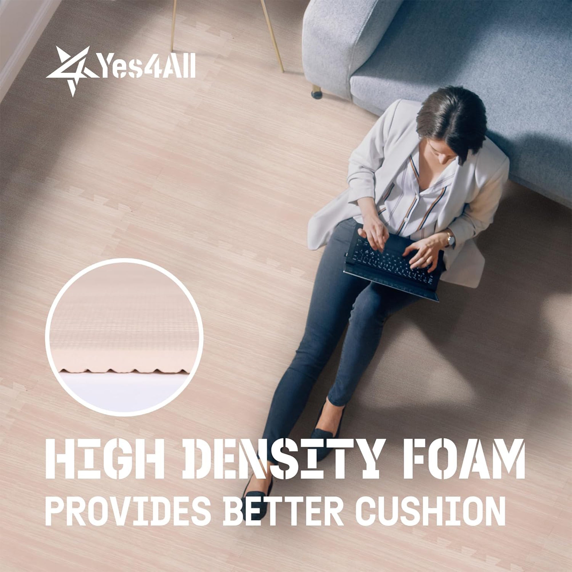 Yes4All Interlocking Foam Exercise Mat, 24"x24", 48 Sq Ft, (Open Box) - VMInnovations