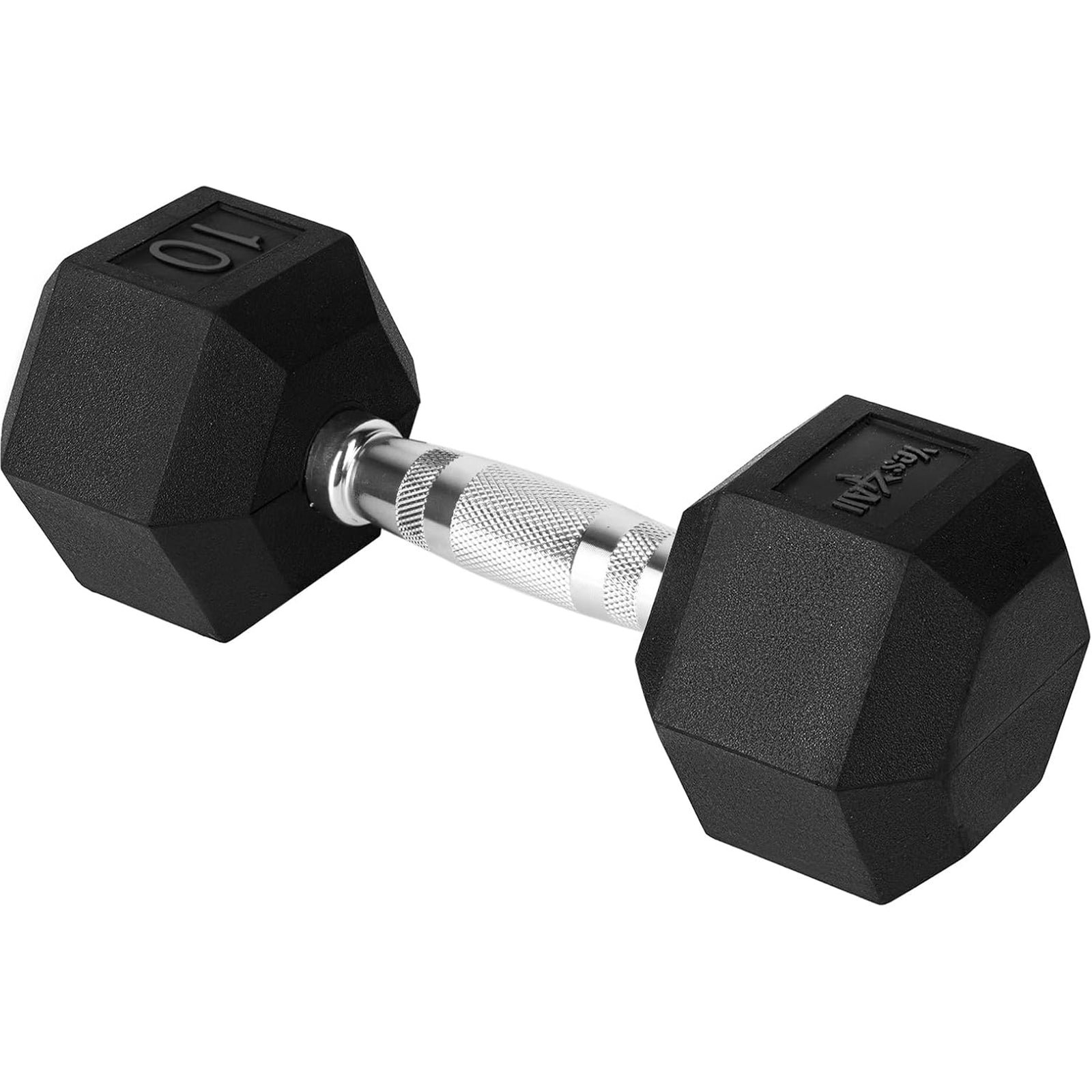 Yes4All Cast Iron Hex Dumbbell with Chrome Grip and Rubber Coating, 45 Pounds - VMInnovations