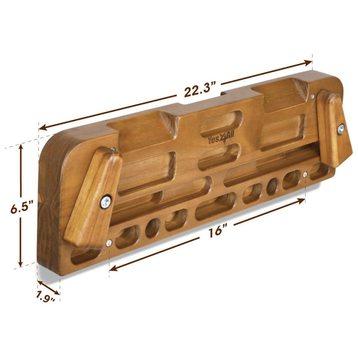Yes4All Wooden Climbing Board for Grip Training, Supports Up to 300 Lb, Natural - VMInnovations
