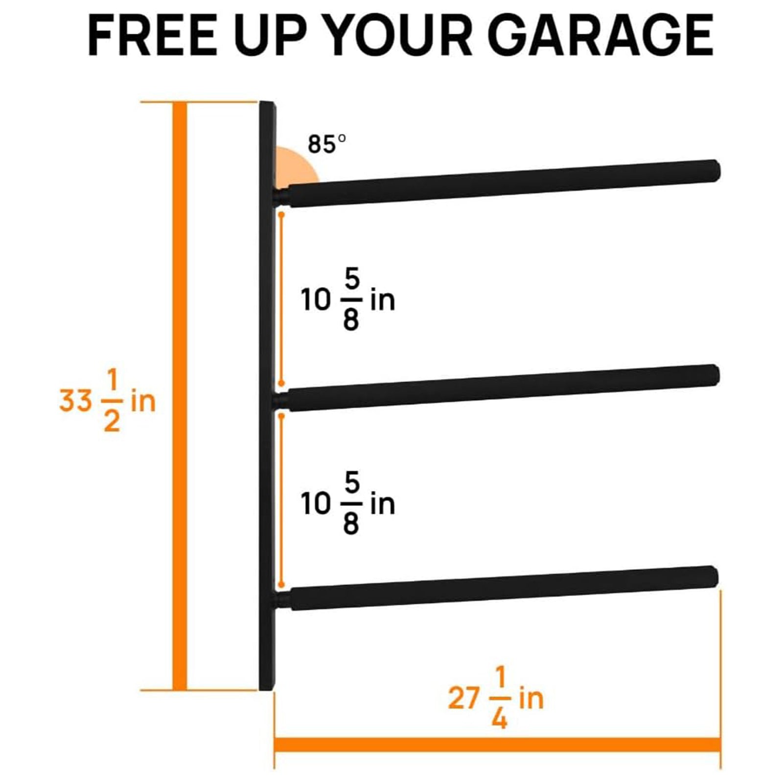 Yes4All Steel Wall Mount Paddle Board Rack for Indoor or Outdoor Storage, Black - VMInnovations