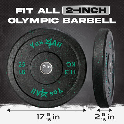 2" Bumper Plate, Rubber Weight Plate for Weightlifting, 25 lbs. (Open Box)