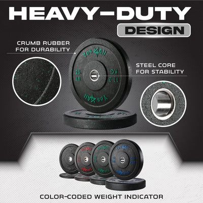 2" Bumper Plate, Rubber Weight Plate for Weightlifting, 25 lbs. (Open Box)