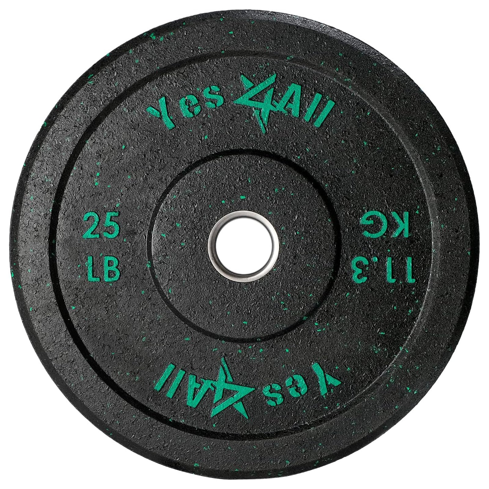 Yes4All 2" Bumper Plate, Rubber Weight Plate for Weightlifting, 25 Pounds, Black - VMInnovations